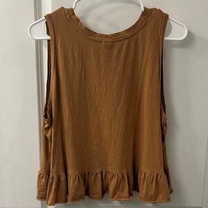 H&M Tan Ruffle Hem Tank Top